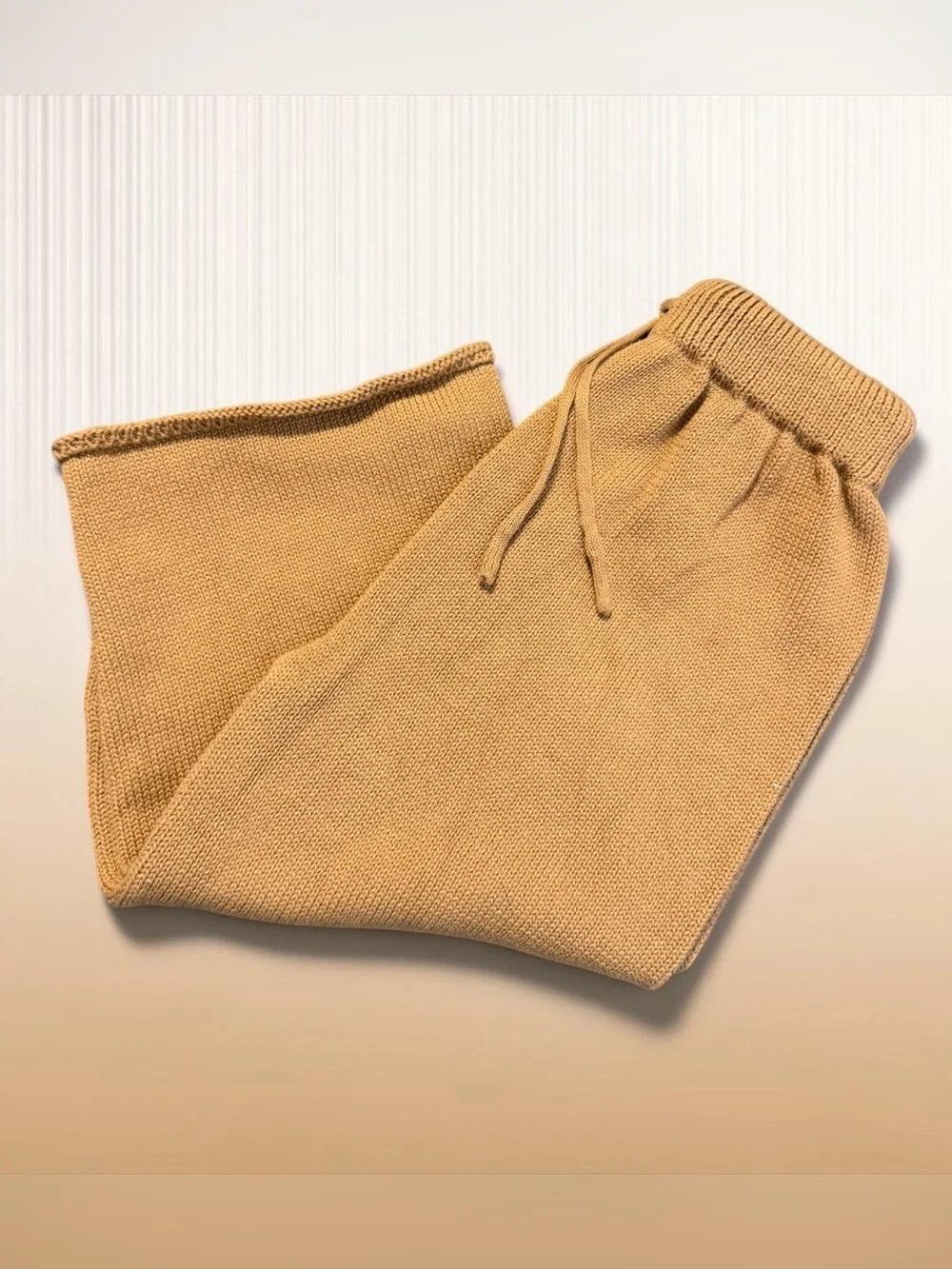 NEW!!  Winnie + Crew Knit Wide-Leg Joggers in Mustard